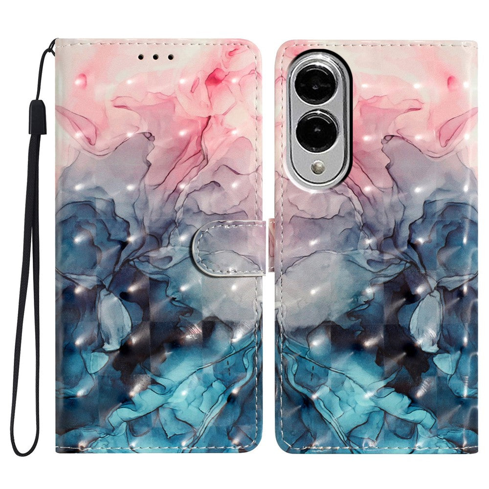 For Samsung Galaxy S25 Edge Case PU Leather Wallet Phone Cover 3D Pattern Printing