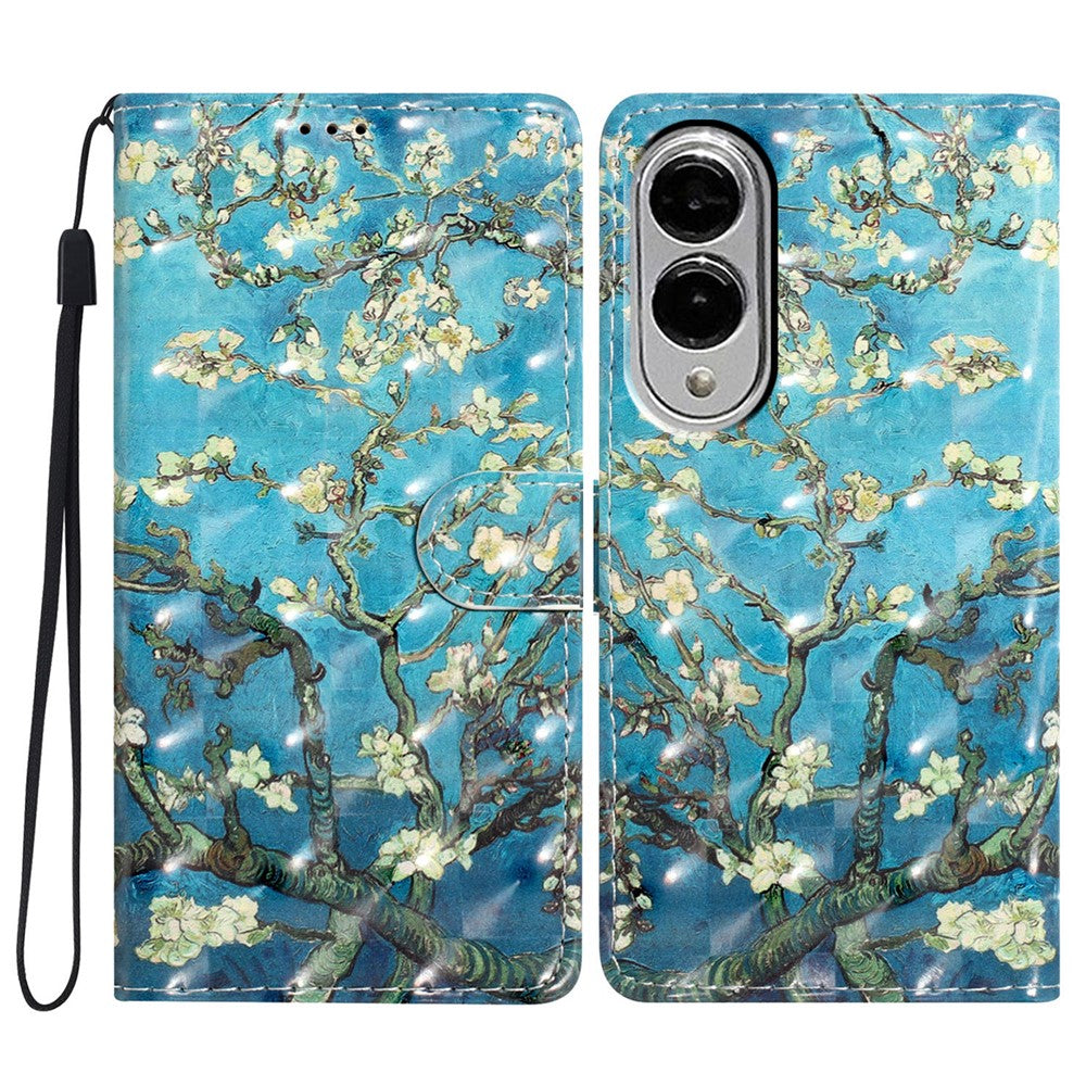 Till Samsung Galaxy S25 Edge Fodral Plånboksfodral i PU-läder med 3D-mönster