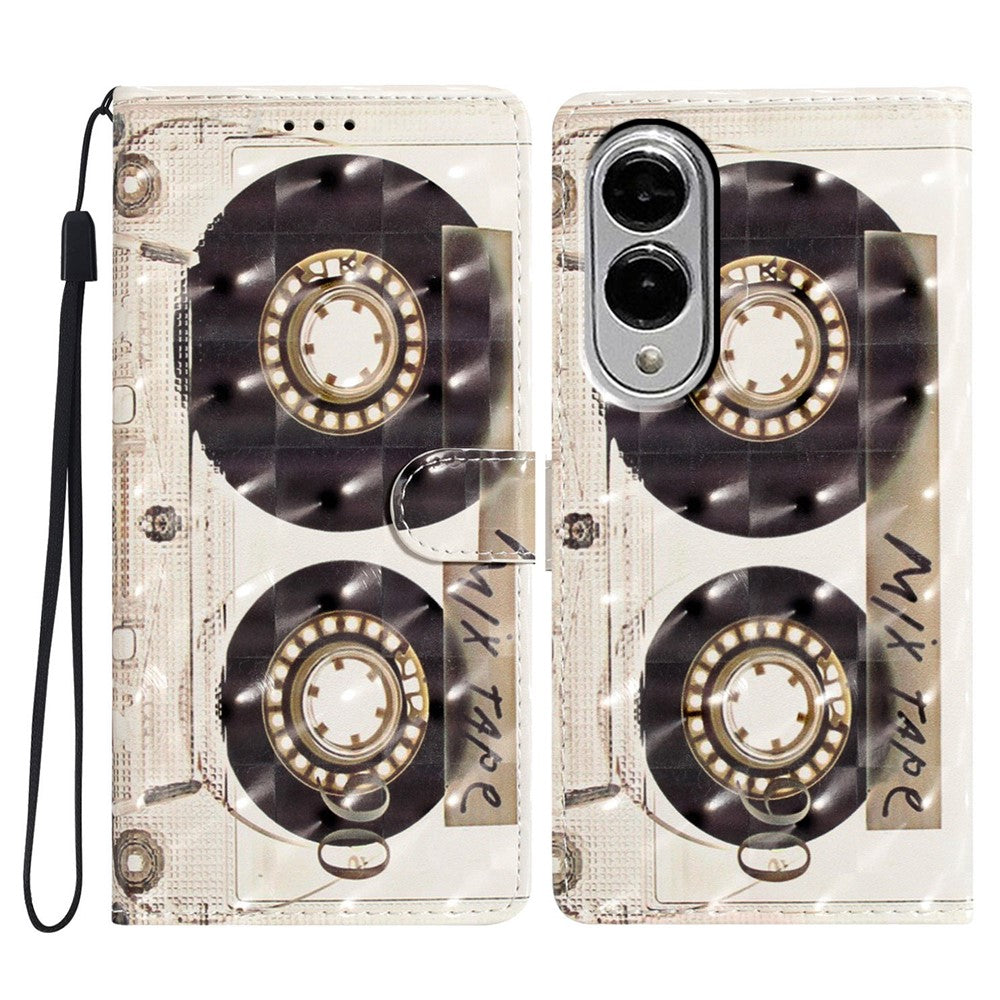 For Samsung Galaxy S25 Edge Case PU Leather Wallet Phone Cover 3D Pattern Printing