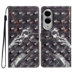 For Samsung Galaxy S25 Edge Case PU Leather Wallet Phone Cover 3D Pattern Printing
