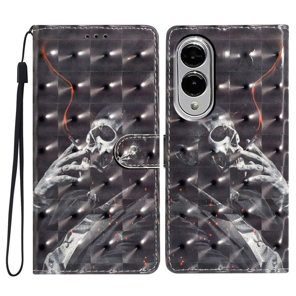 For Samsung Galaxy S25 Edge Case PU Leather Wallet Phone Cover 3D Pattern Printing