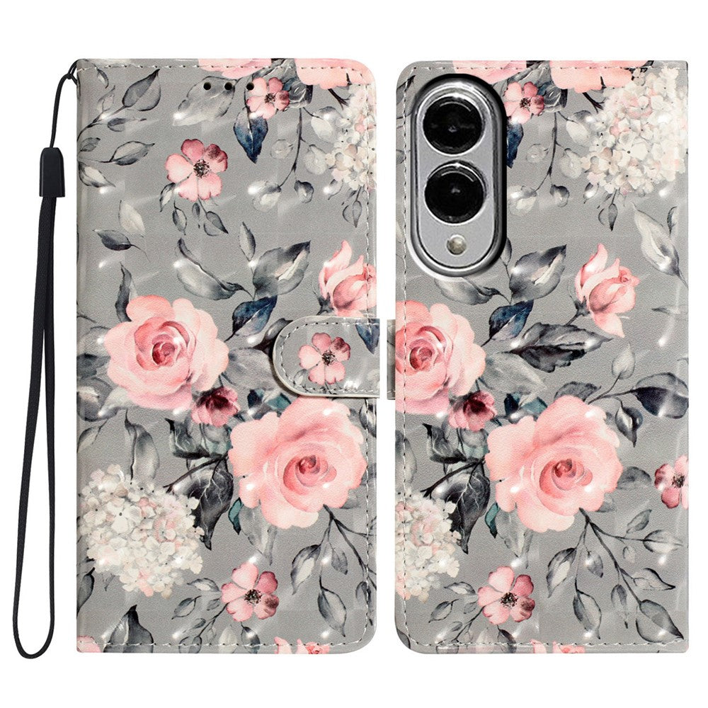 Till Samsung Galaxy S25 Edge Fodral Plånboksfodral i PU-läder med 3D-mönster