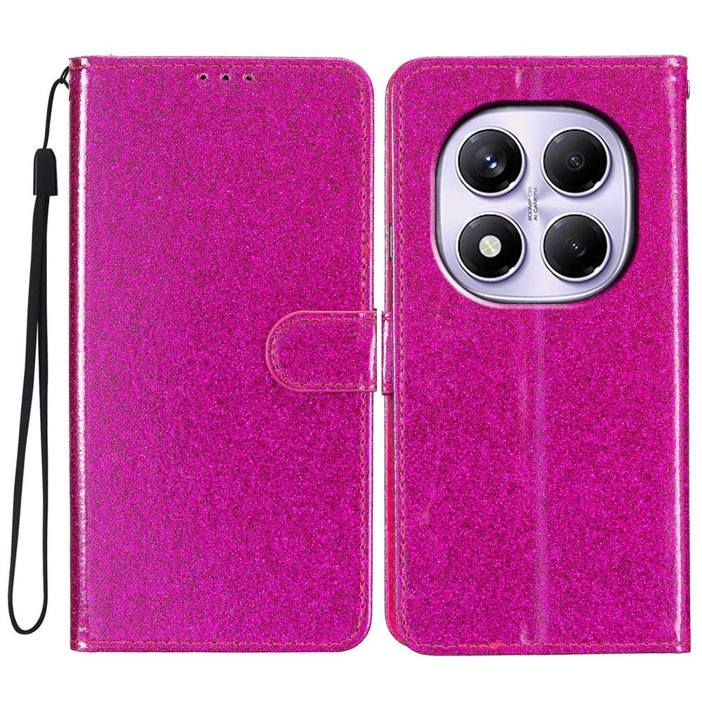 For Xiaomi Redmi Note 14 Pro 4G Wallet Case Glitter Anti-Scratch Leather Phone Cover Stand
