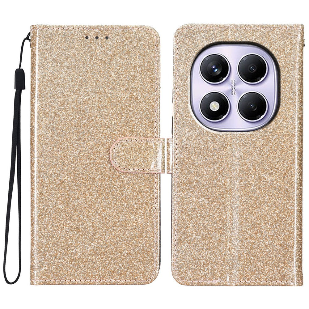 For Xiaomi Redmi Note 14 Pro 4G Wallet Case Glitter Anti-Scratch Leather Phone Cover Stand