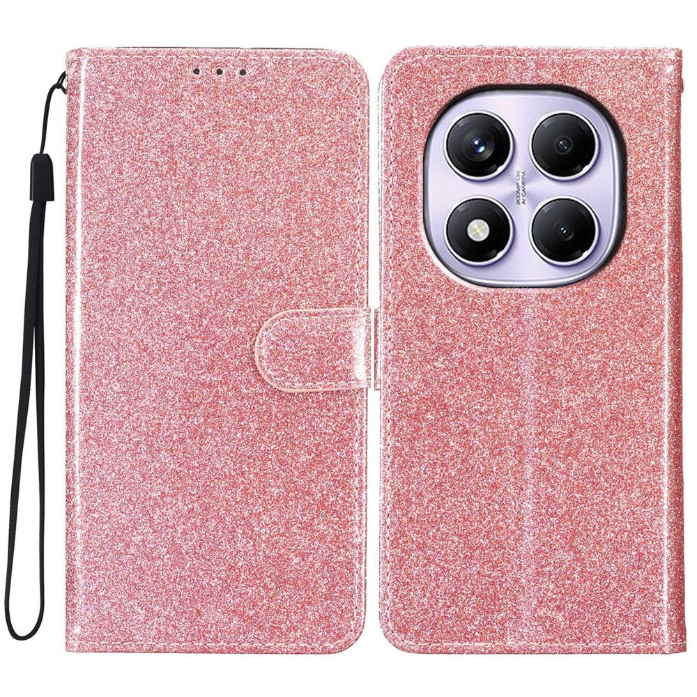 For Xiaomi Redmi Note 14 Pro 4G Wallet Case Glitter Anti-Scratch Leather Phone Cover Stand