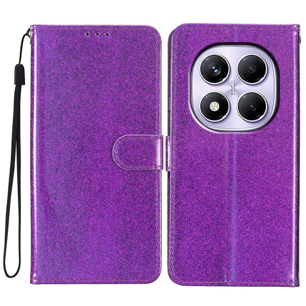 For Xiaomi Redmi Note 14 Pro 4G Wallet Case Glitter Anti-Scratch Leather Phone Cover Stand