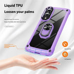For Samsung Galaxy S25 Edge Case Alloy Lens Frame PC + TPU Kickstand Phone Back Cover