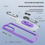 For Samsung Galaxy S25 Edge Case Alloy Lens Frame PC + TPU Kickstand Phone Back Cover