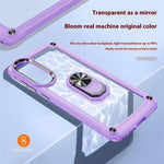 For Samsung Galaxy S25 Edge Case Alloy Lens Frame PC + TPU Kickstand Phone Back Cover