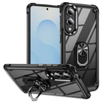 For Samsung Galaxy S25 Edge Case Alloy Lens Frame PC + TPU Kickstand Phone Back Cover