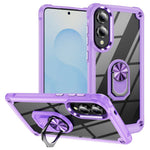 For Samsung Galaxy S25 Edge Case Alloy Lens Frame PC + TPU Kickstand Phone Back Cover