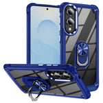 For Samsung Galaxy S25 Edge Case Alloy Lens Frame PC + TPU Kickstand Phone Back Cover