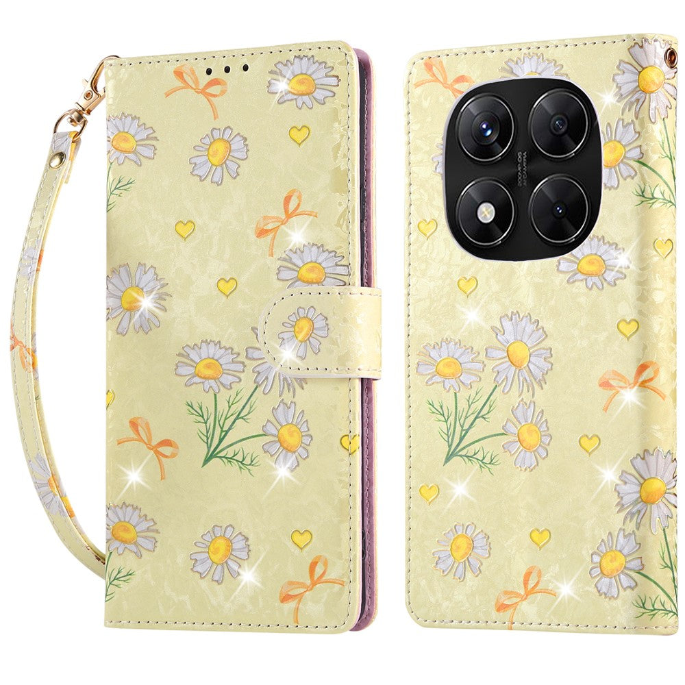 For Xiaomi Redmi Note 14 Pro 5G / Poco X7 5G Case RFID Blocking Flower Leather Phone Cover