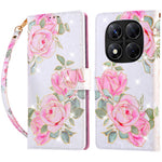 For Xiaomi Redmi Note 14 Pro 5G / Poco X7 5G Case RFID Blocking Flower Leather Phone Cover