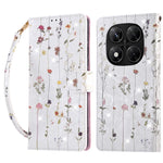 For Xiaomi Redmi Note 14 Pro 5G / Poco X7 5G Case RFID Blocking Flower Leather Phone Cover