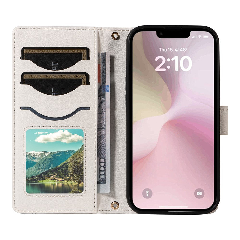 For iPhone 17th / 16th Wallet Case Rhombus Leather Phone Cover