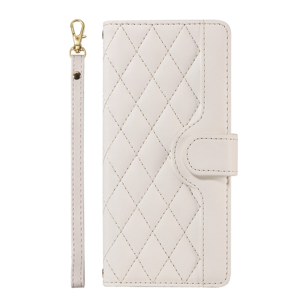 For iPhone 17th / 16th Wallet Case Rhombus Leather Phone Cover