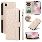 For iPhone 17th / 16th Wallet Case Rhombus Leather Phone Cover