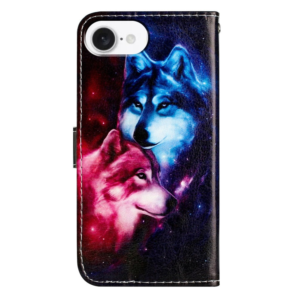Til iPhone 17e / 16e Pung Etui med Trykt Mønster Design Læder Telefoncover