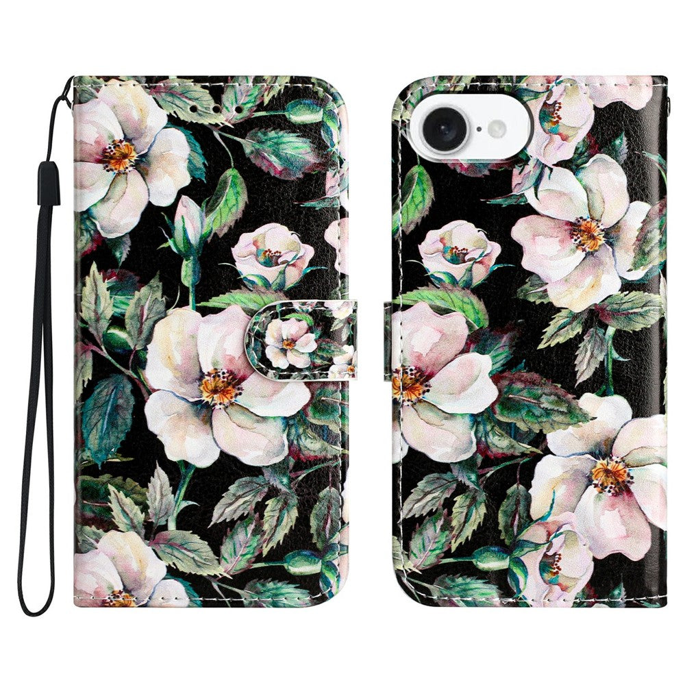 Til iPhone 17e / 16e Pung Etui med Trykt Mønster Design Læder Telefoncover
