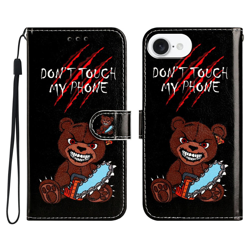 Til iPhone 17e / 16e Pung Etui med Trykt Mønster Design Læder Telefoncover