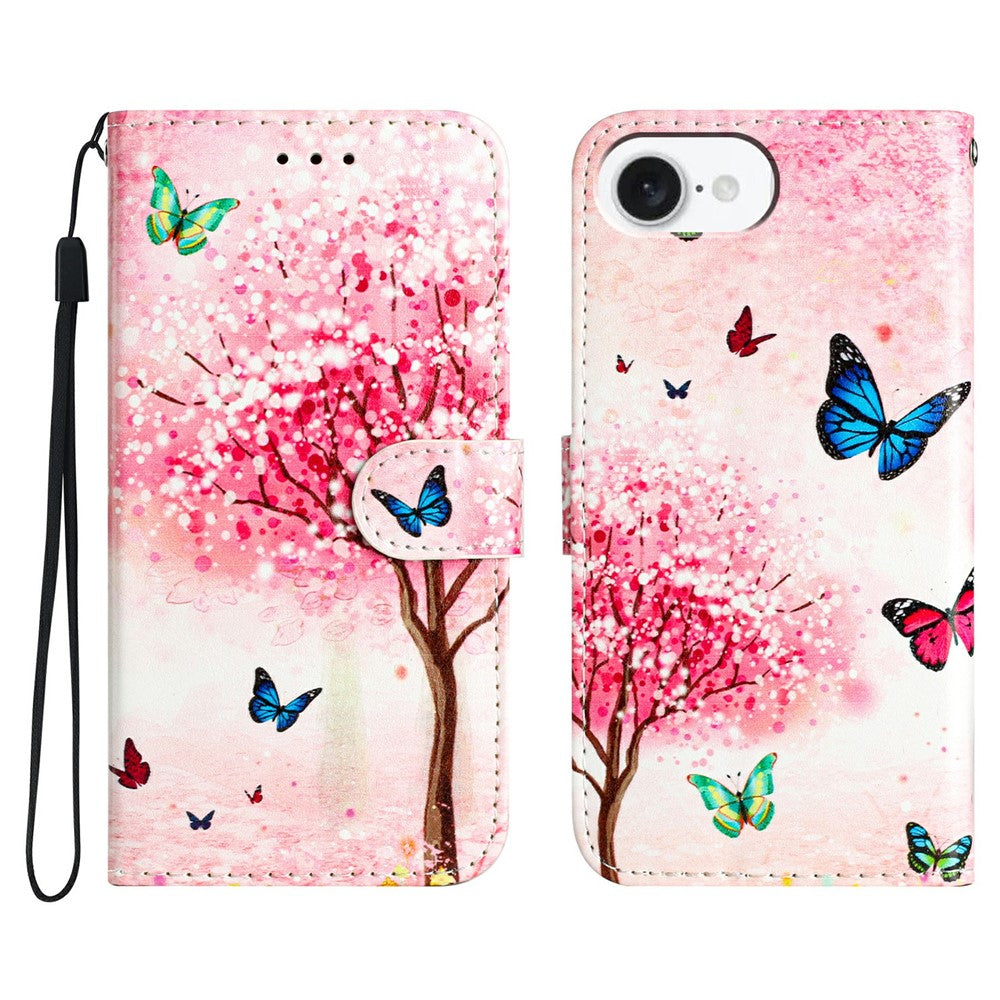 Til iPhone 17e / 16e Pung Etui med Trykt Mønster Design Læder Telefoncover