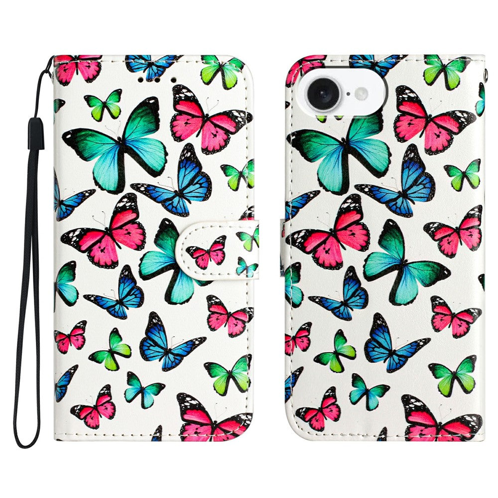Til iPhone 17e / 16e Pung Etui med Trykt Mønster Design Læder Telefoncover