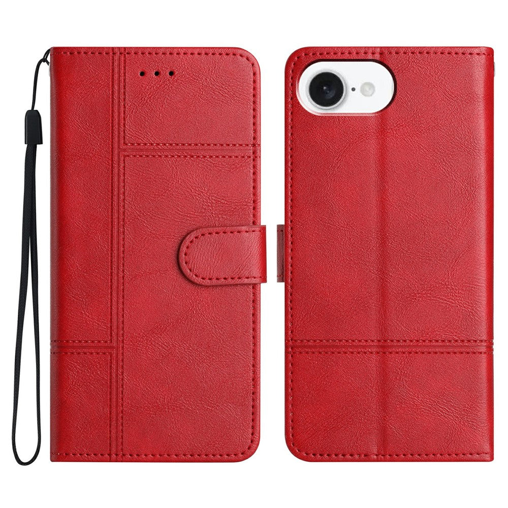 Til iPhone 17e / 16e cover serie præget PU læder pung telefon cover
