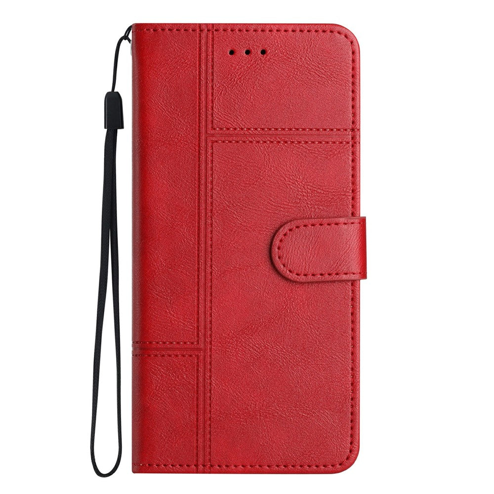 For iPhone 17th / 16th Case Line Imprinted PU Leather Wallet Phone Cover