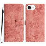 For iPhone 17th / 16th Case Butterfly Design Flip Wallet Leather Phone Cover Skin-Touch