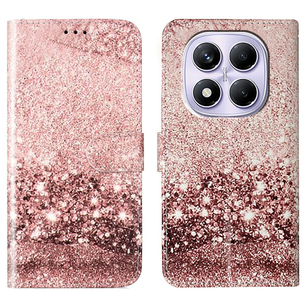For Xiaomi Redmi Note 14 Pro 4G Case Marble Painted Wallet Stand Folio Leather Cover with Flip Design