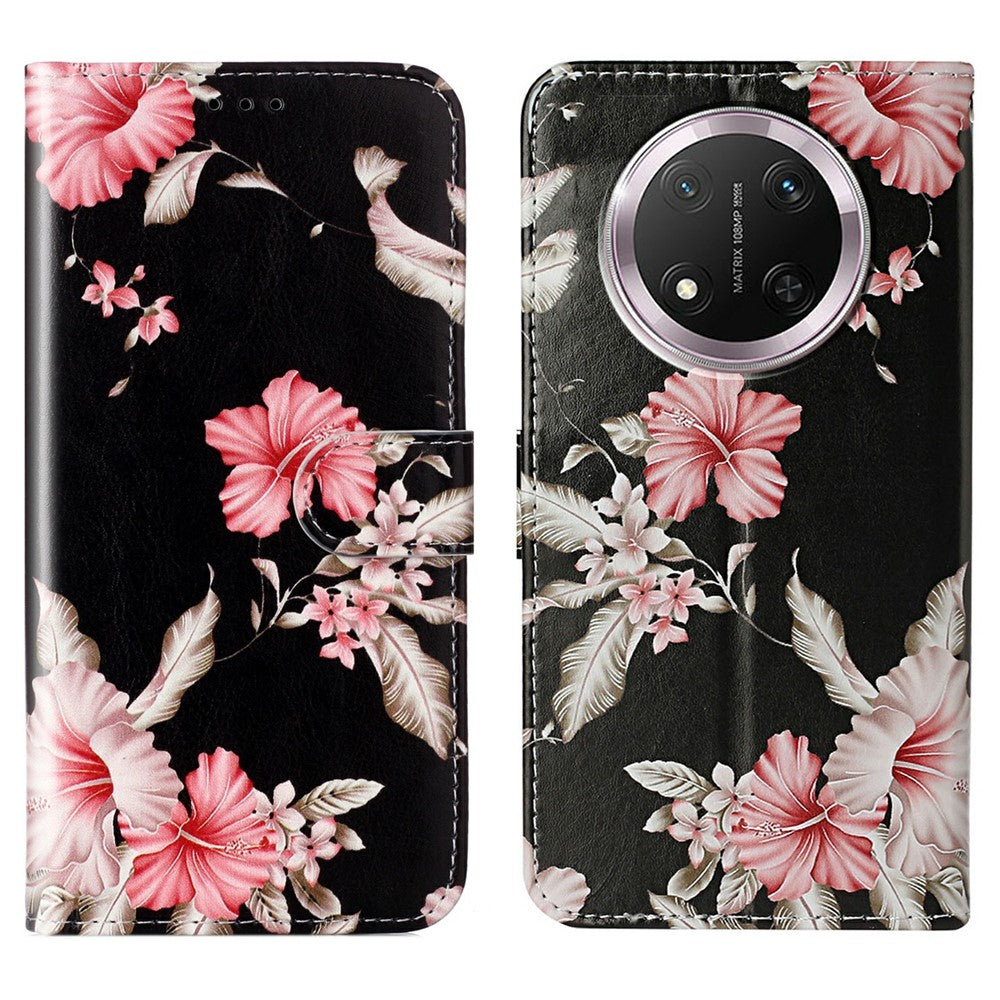 Etui med stativ til Honor X9c 5G / Magic7 Lite 5G / X60 Pro 5G cover marmormalet læderpung telefoncover