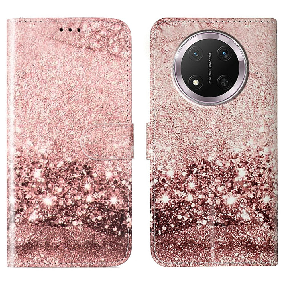 Etui med stativ til Honor X9c 5G / Magic7 Lite 5G / X60 Pro 5G cover marmormalet læderpung telefoncover