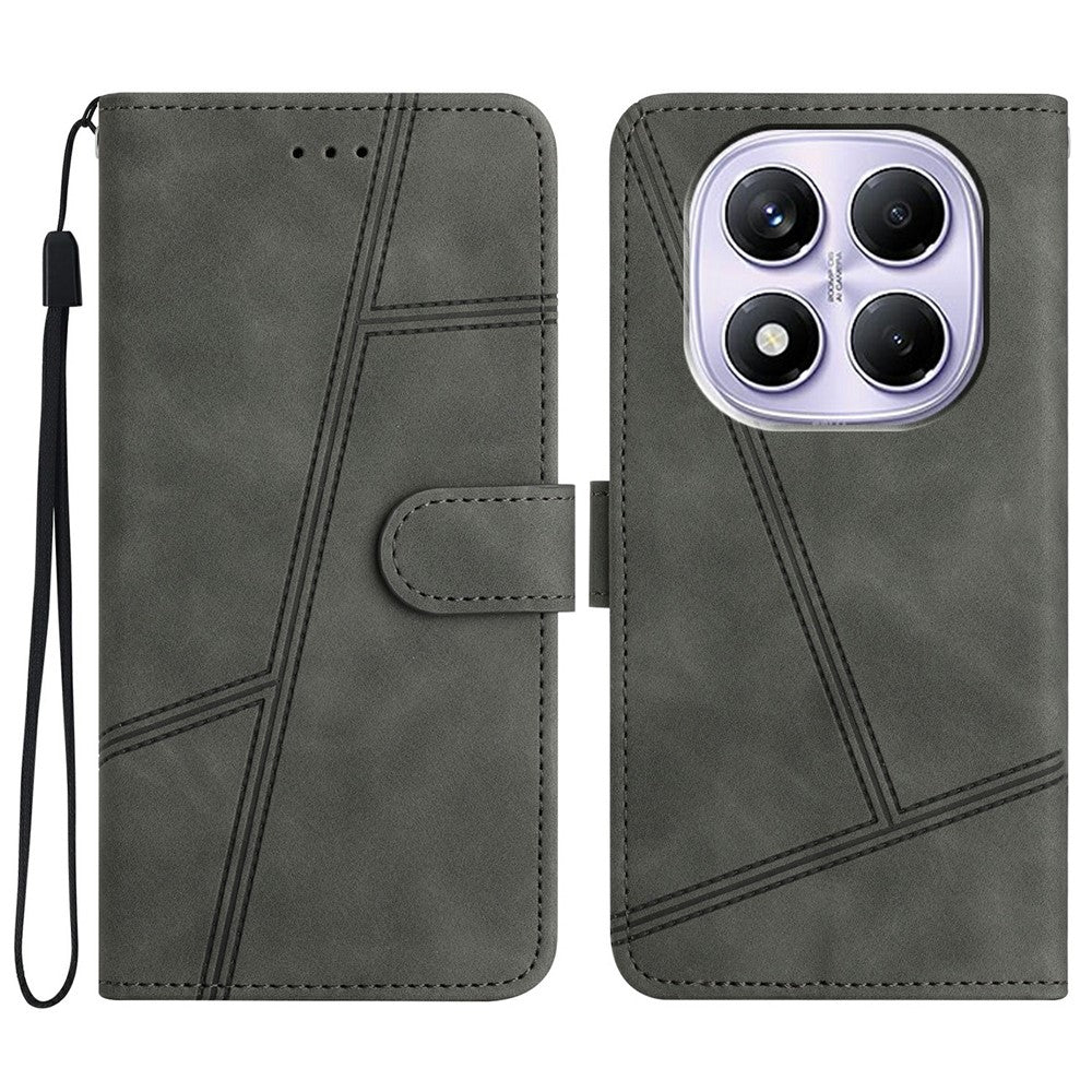 For Xiaomi Redmi Note 14 Pro 4G Case Flip Leather Retro Phone Cover Lines Imprinted