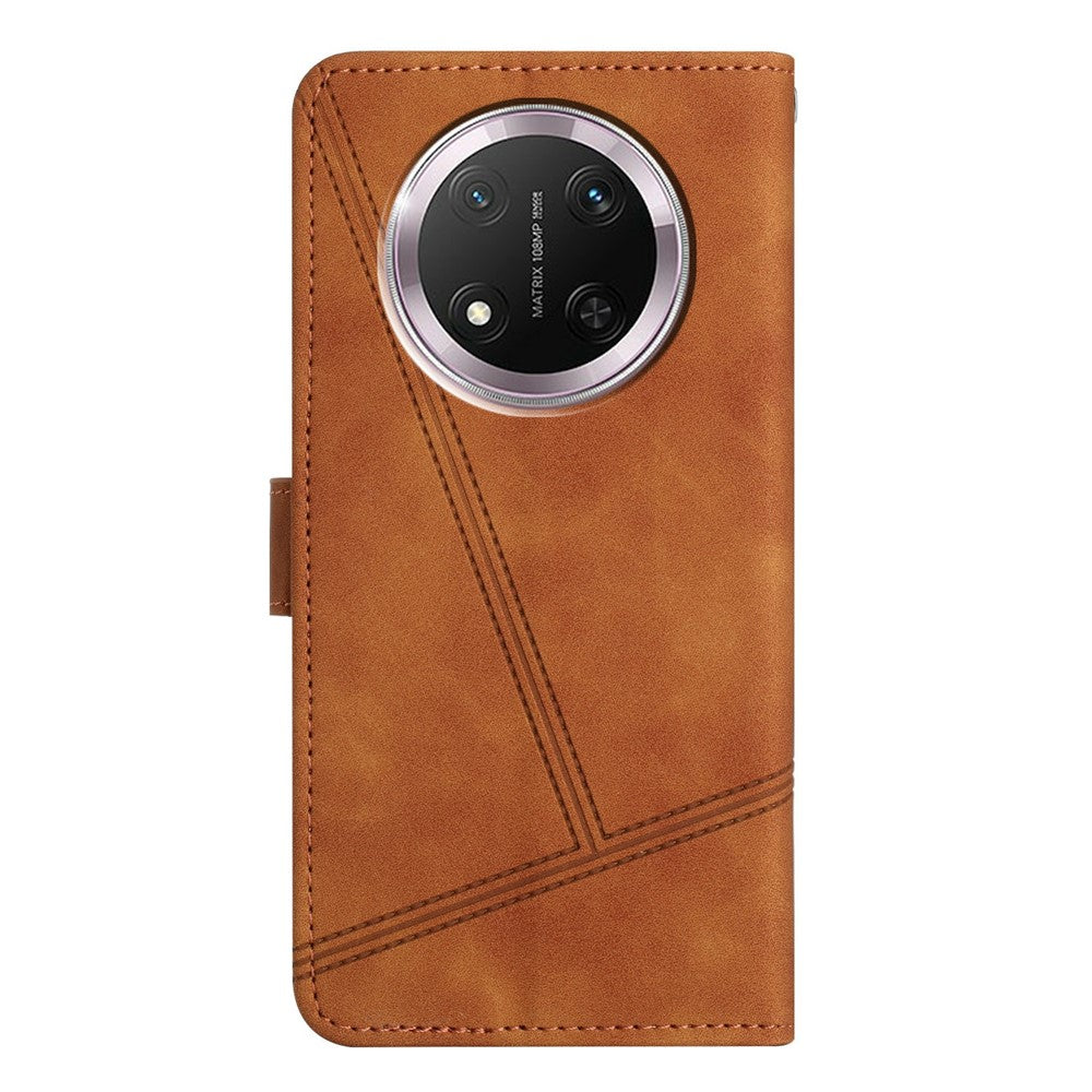 Phone Case For Honor X9c 5G / Magic7 Lite 5G / X60 Pro 5G Flip Leather Retro Cover Lines Imprinted