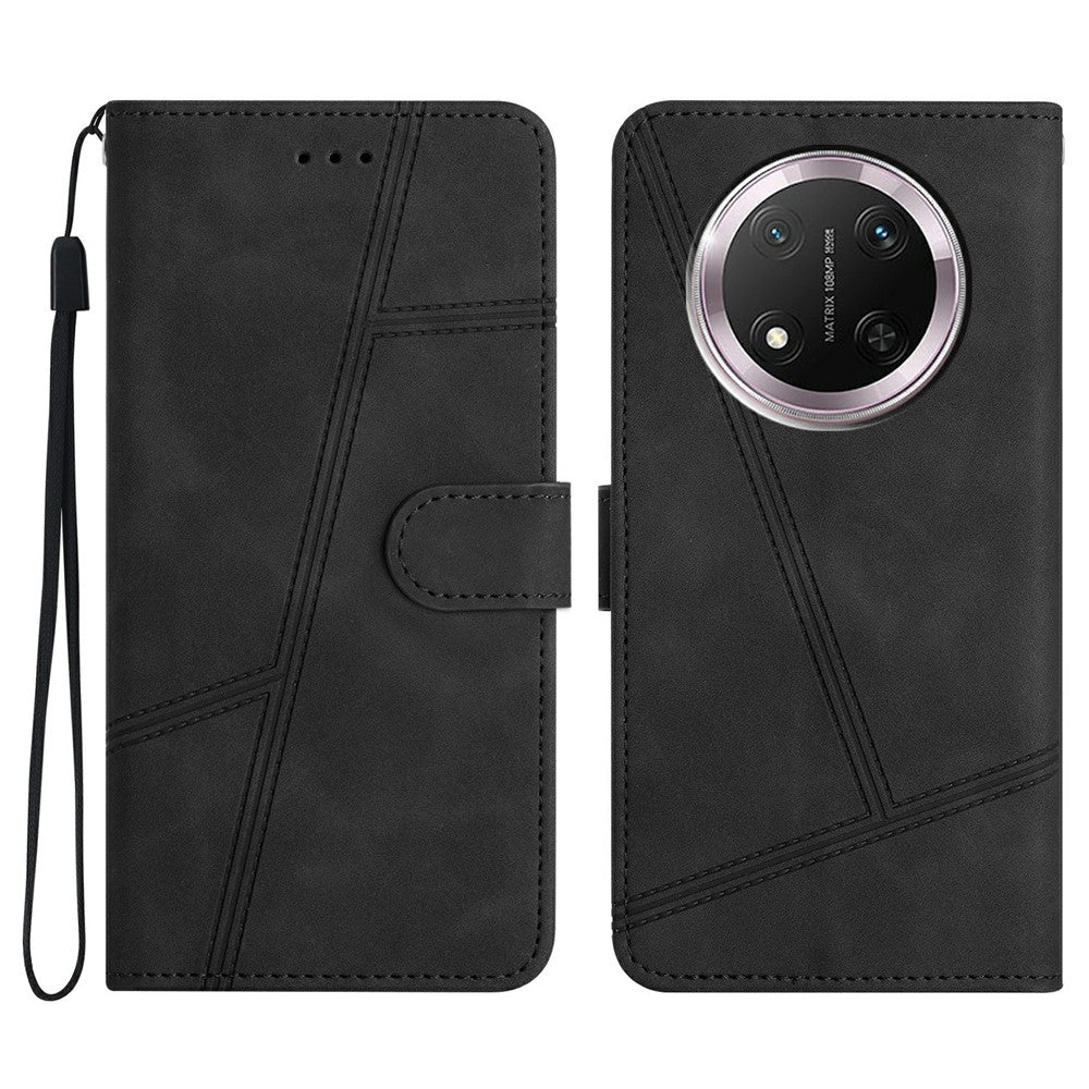 Phone Case For Honor X9c 5G / Magic7 Lite 5G / X60 Pro 5G Flip Leather Retro Cover Lines Imprinted