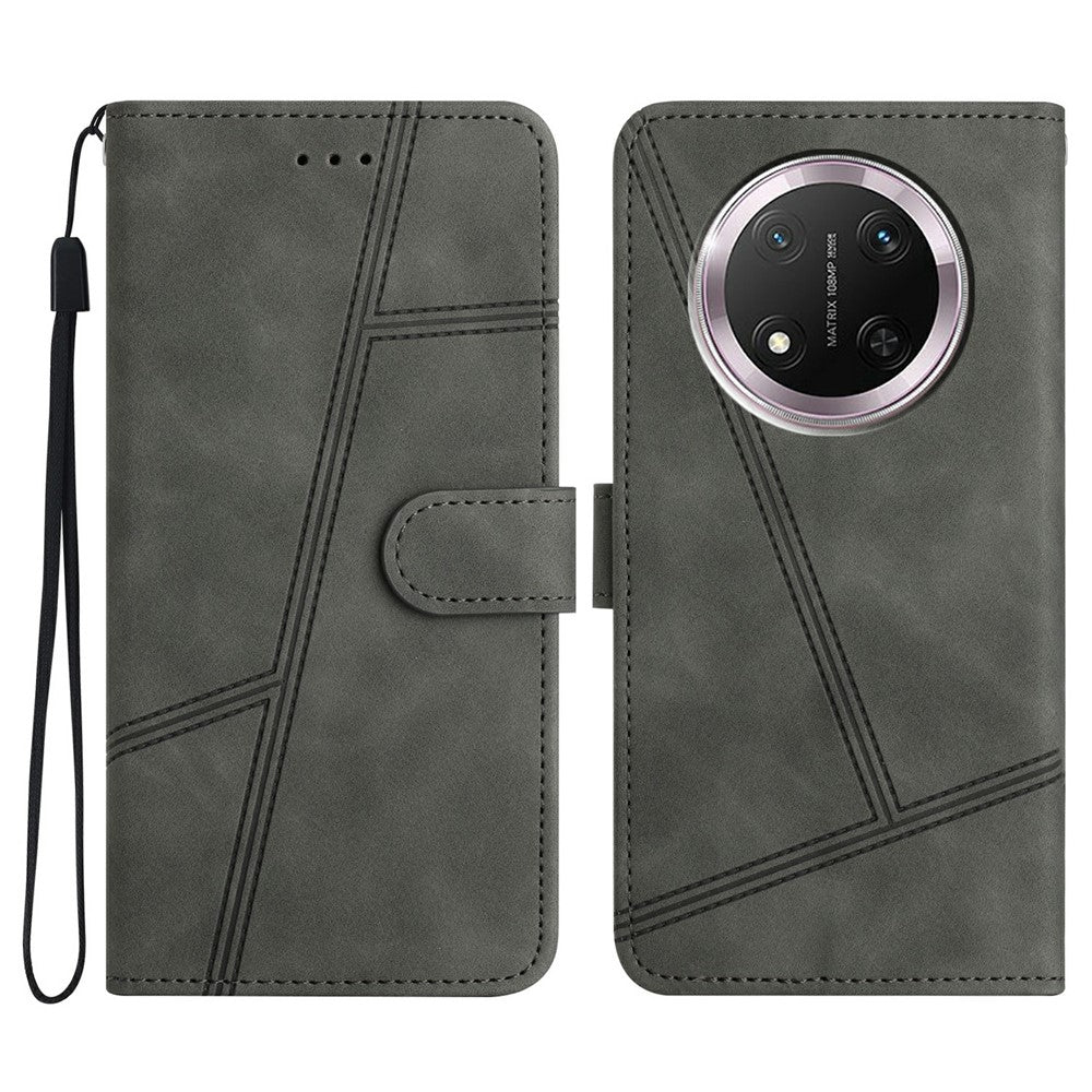 Phone Case For Honor X9c 5G / Magic7 Lite 5G / X60 Pro 5G Flip Leather Retro Cover Lines Imprinted