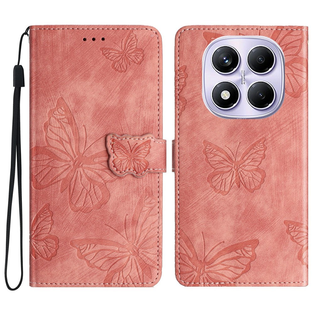 For Xiaomi Redmi Note 14 Pro 4G Case Butterfly Design Flip Wallet Leather Phone Cover Skin-Touch