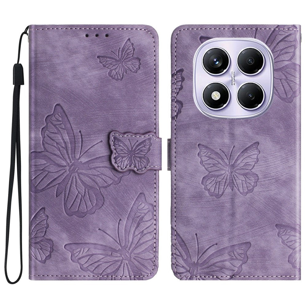 Xiaomi Redmi Note 14 Pro 4G-skal med fjärilsdesign, fällbart läderfodral med beröringsskydd