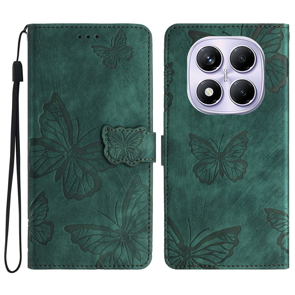 Xiaomi Redmi Note 14 Pro 4G-skal med fjärilsdesign, fällbart läderfodral med beröringsskydd
