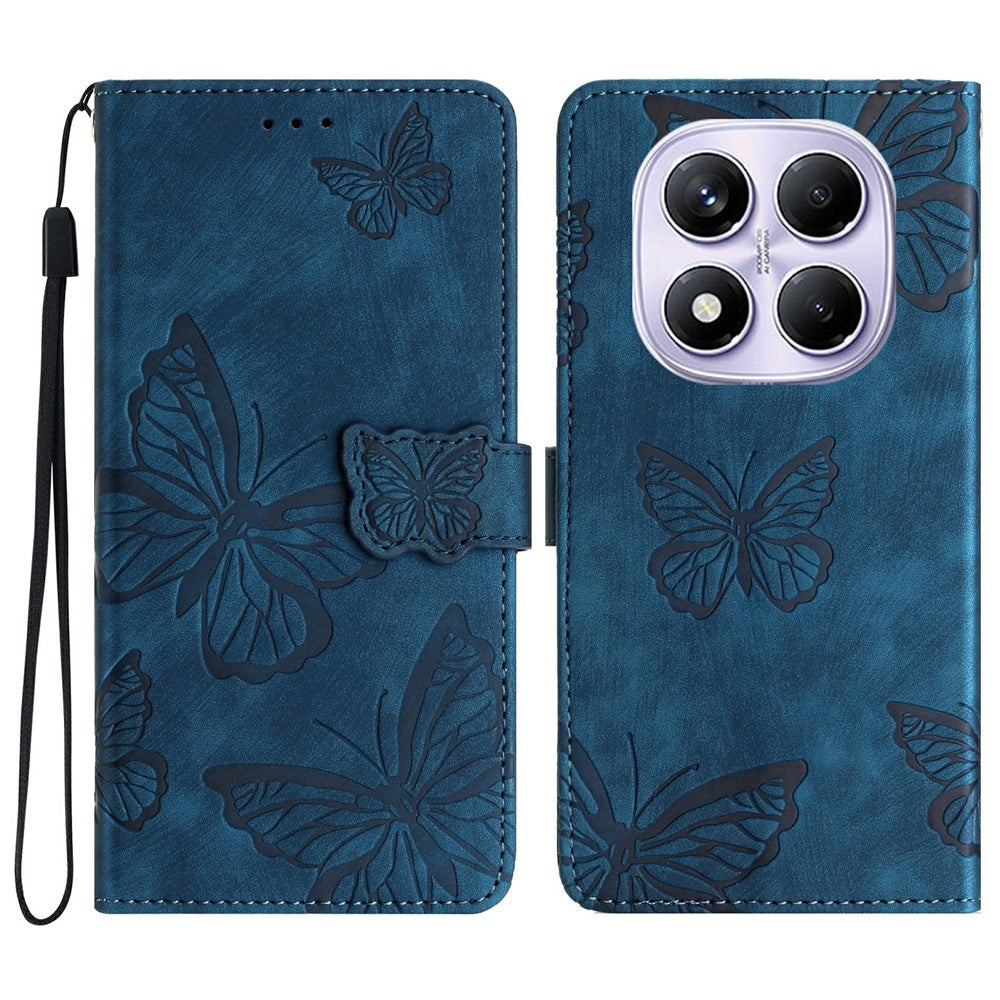 For Xiaomi Redmi Note 14 Pro 4G Case Butterfly Design Flip Wallet Leather Phone Cover Skin-Touch