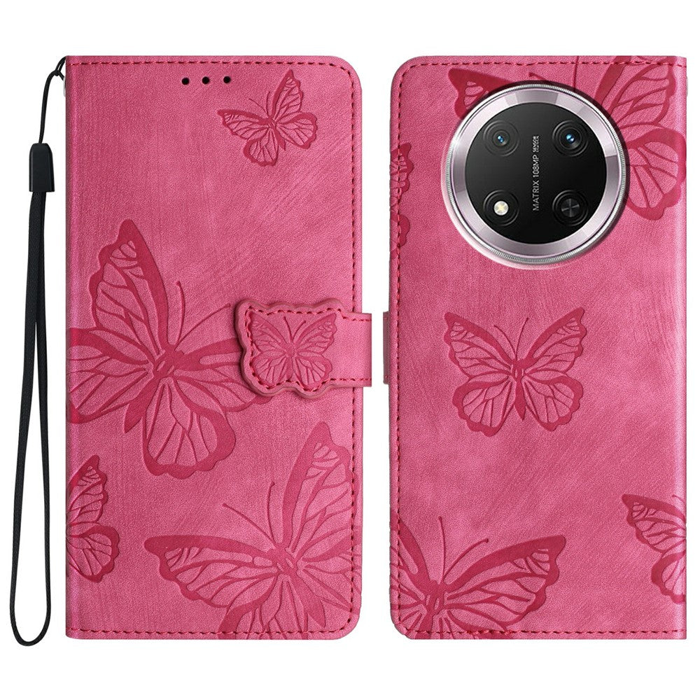 Phone Case For Honor X9c 5G / Magic7 Lite 5G / X60 Pro 5G Butterfly Design Flip Wallet Leather Cover Skin-Touch