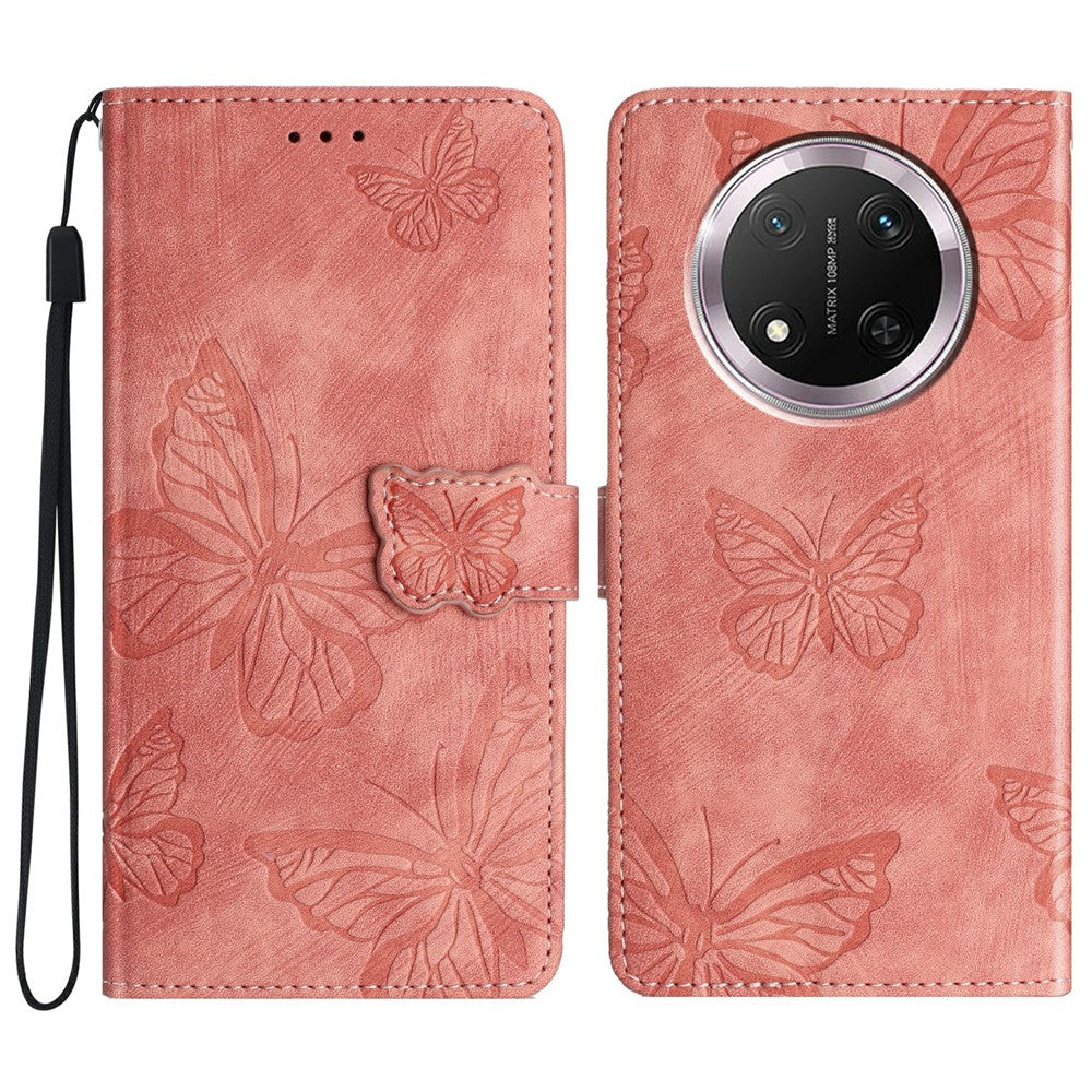 Phone Case For Honor X9c 5G / Magic7 Lite 5G / X60 Pro 5G Butterfly Design Flip Wallet Leather Cover Skin-Touch