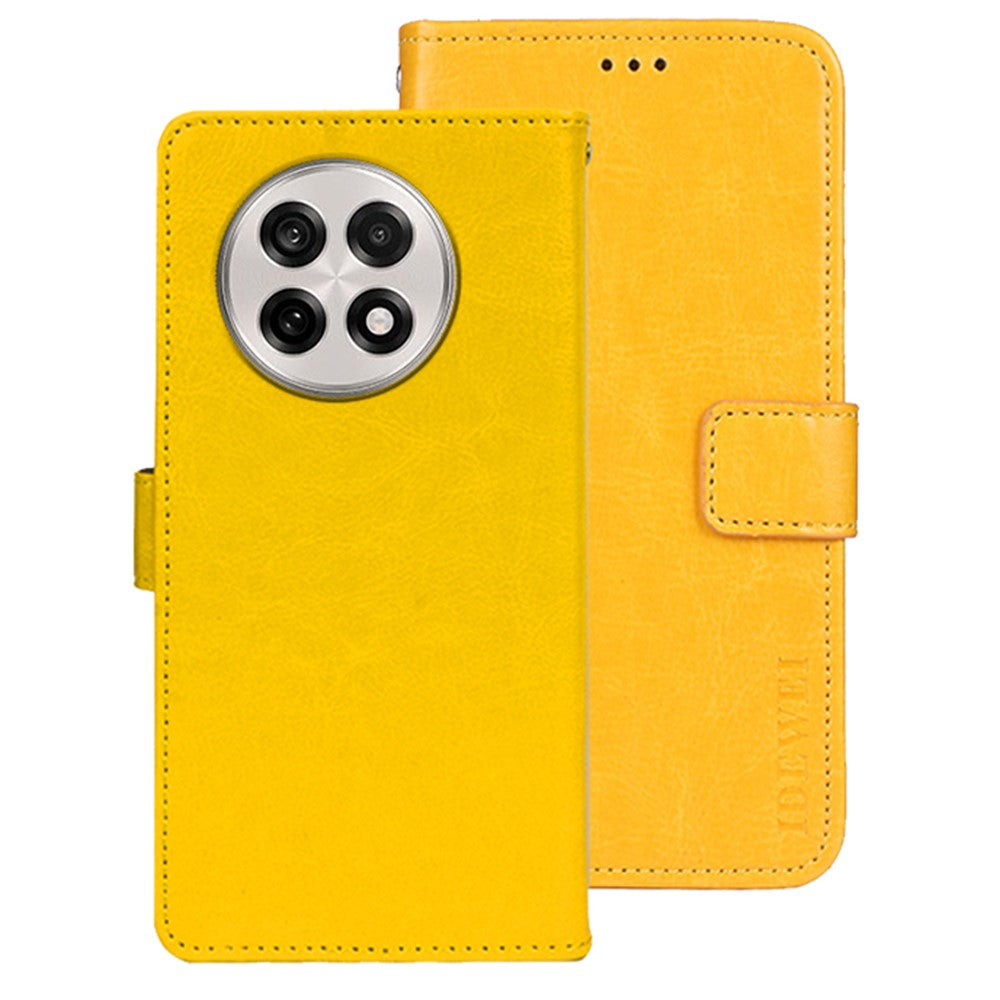 IDEWEI For OnePlus 13R 5G Stand Case Crazy Horse Texture Leather Phone Cover