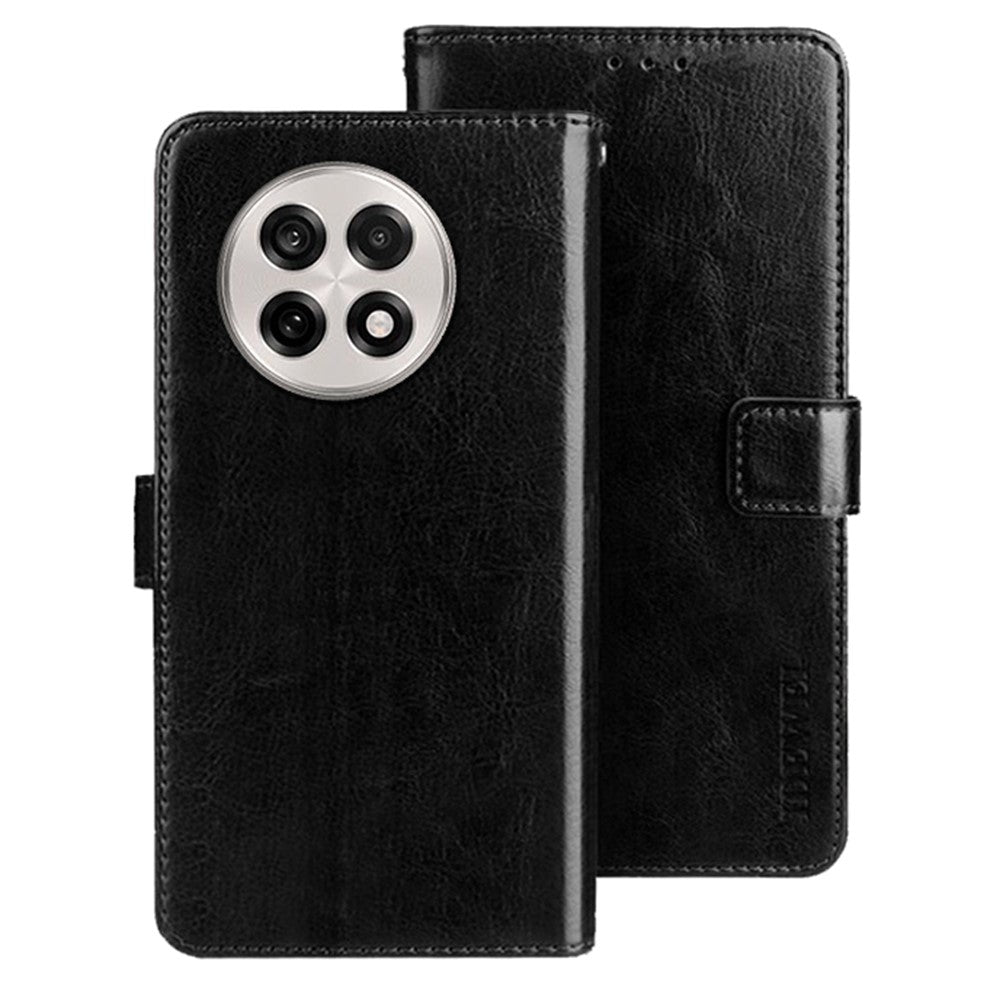 IDEWEI For OnePlus 13R 5G Stand Case Crazy Horse Texture Leather Phone Cover