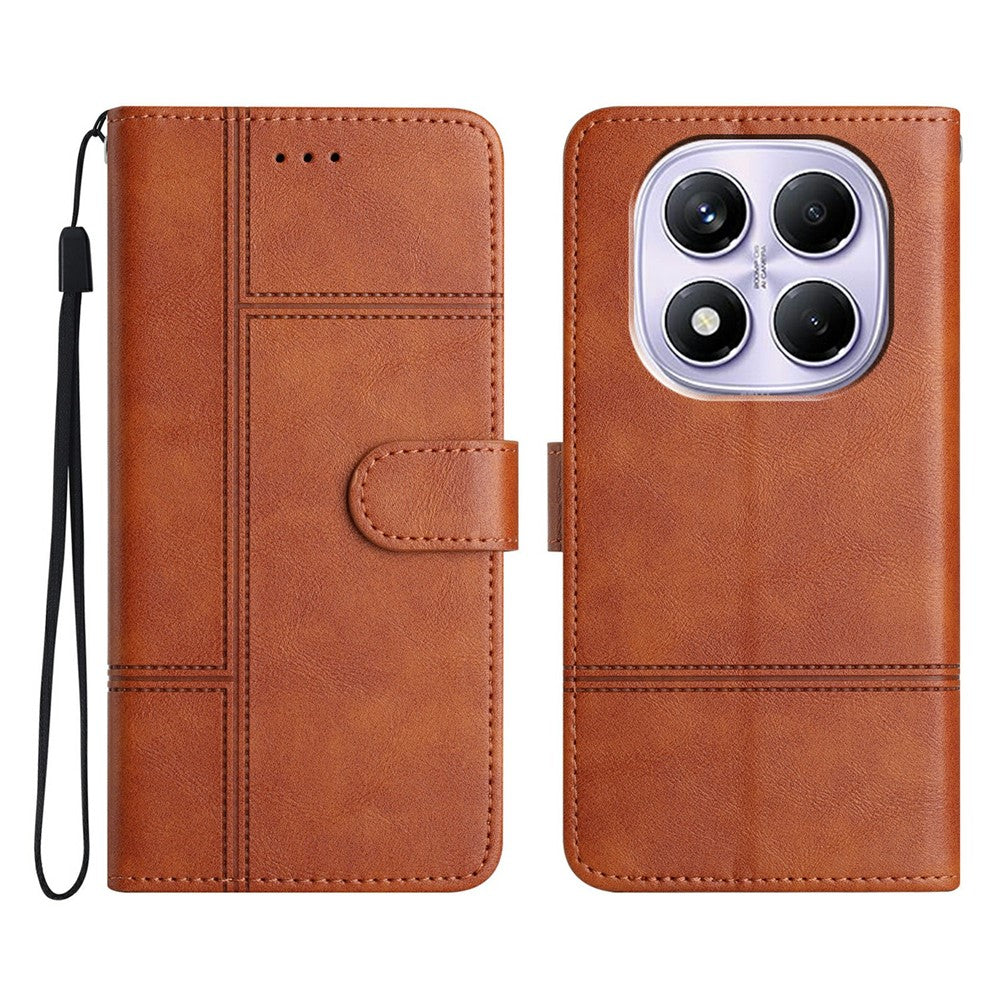 For Xiaomi Redmi Note 14 Pro 4G Case Line Imprinted PU Leather Wallet Phone Cover
