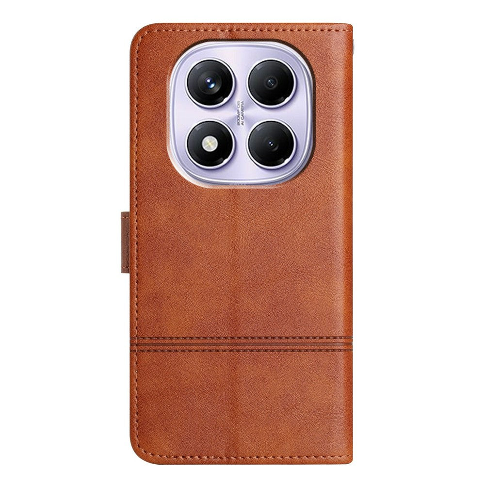 For Xiaomi Redmi Note 14 Pro 4G Case Line Imprinted PU Leather Wallet Phone Cover