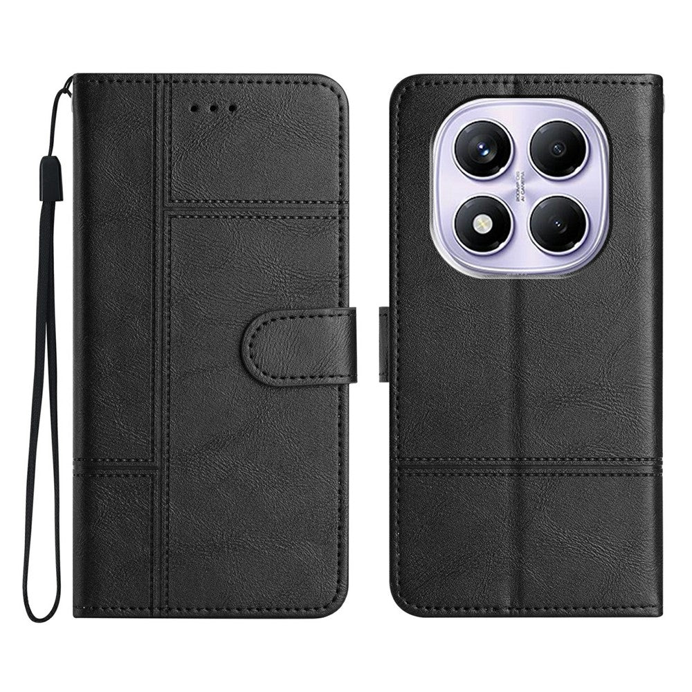 For Xiaomi Redmi Note 14 Pro 4G Case Line Imprinted PU Leather Wallet Phone Cover