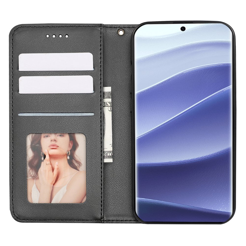 For Xiaomi Redmi Note 14 Pro 4G Wallet Phone Case Checkered Pattern Imprint Leather Flip Cover with Wrist Strap