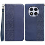 For Xiaomi Redmi Note 14 Pro 4G Wallet Phone Case Checkered Pattern Imprint Leather Flip Cover with Wrist Strap